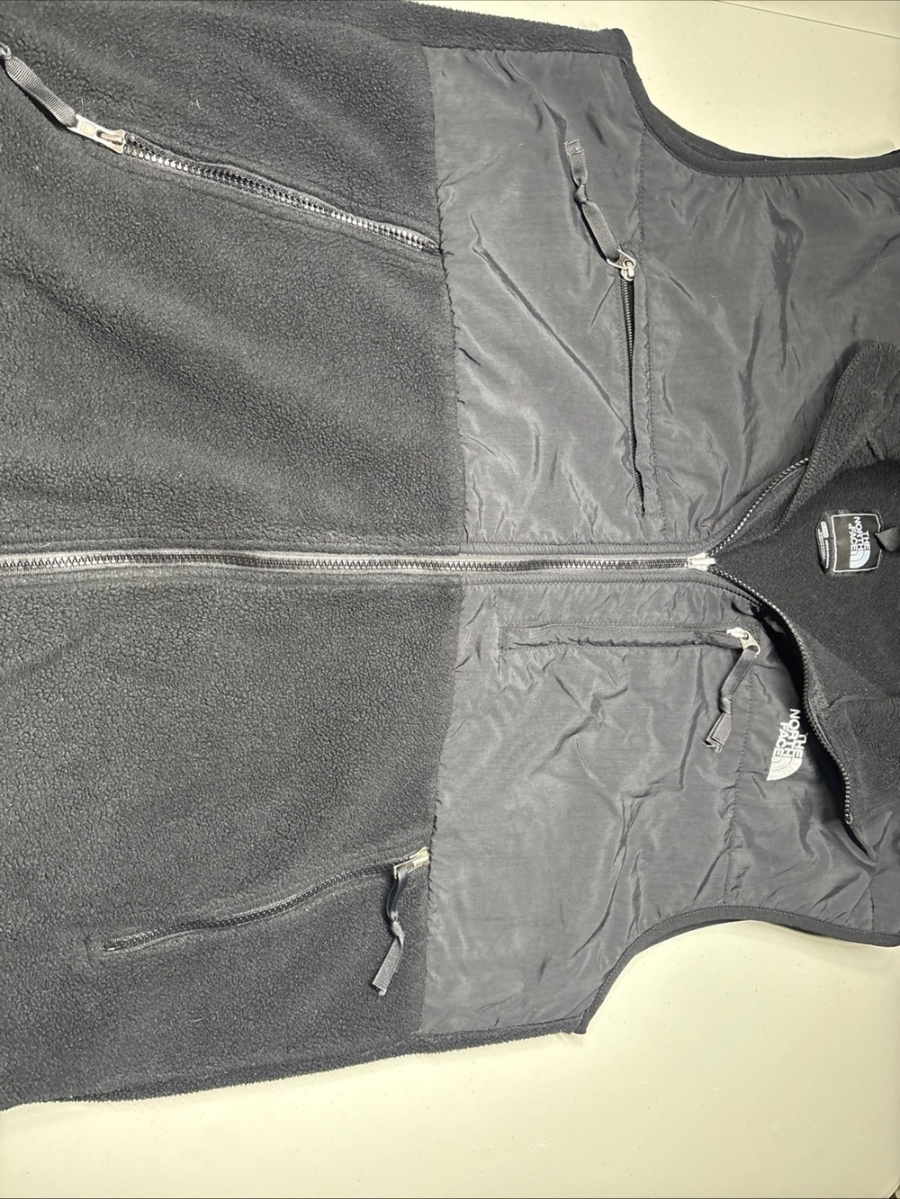 The North Face Denali Vest Men's XL Black Full Zip Fleece Logo Gorpcore Ski Prep